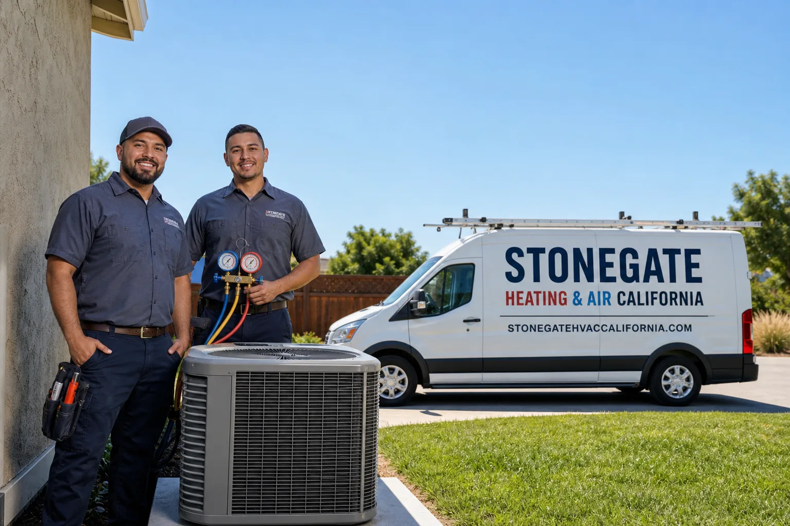 Stonegate Heating & Air California service vehicle and crew in California, CA